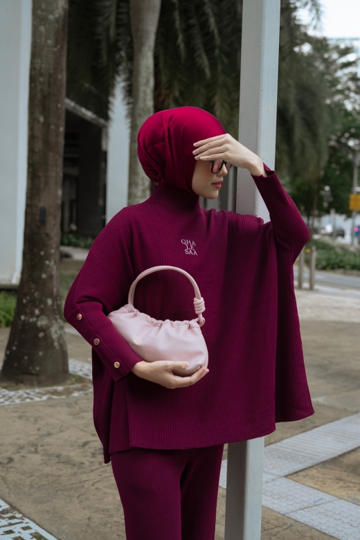 Anya Knit Set - Maroon